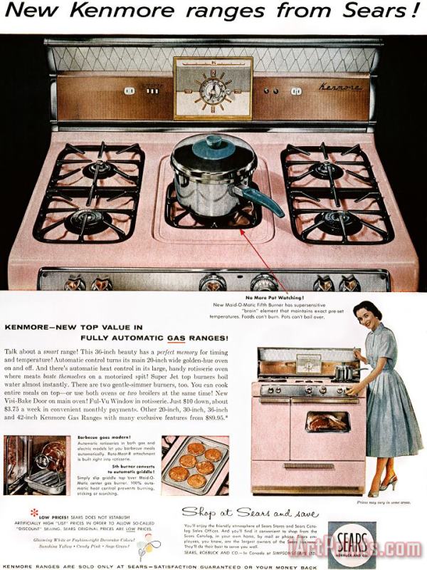 Stove Advertisement, 1957 painting - Others Stove Advertisement, 1957 Art Print