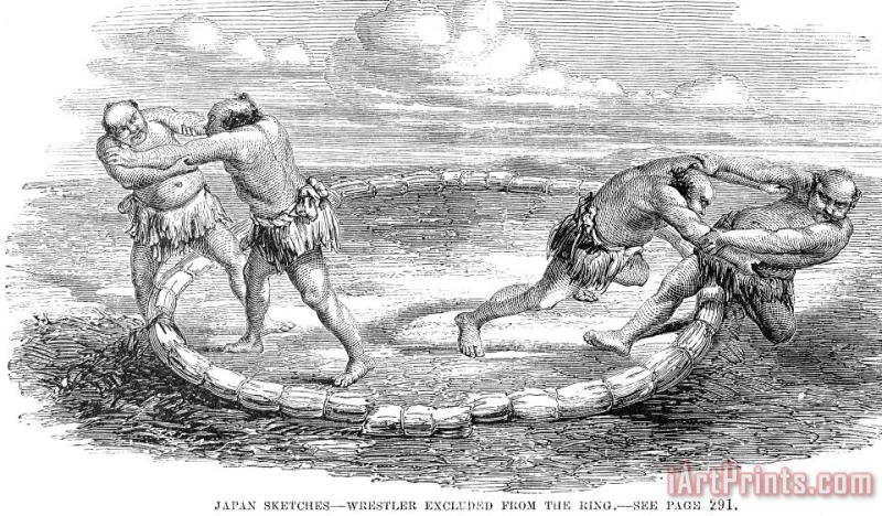 Sumo Wrestling, 1853 painting - Others Sumo Wrestling, 1853 Art Print