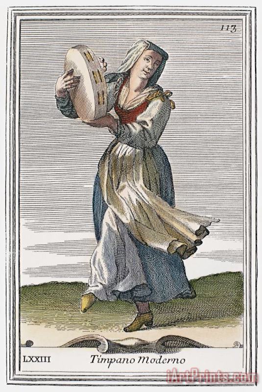 Tambourine, 1723 painting - Others Tambourine, 1723 Art Print