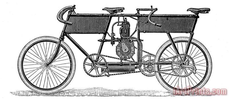 Tandem Motorcycle, 1899 painting - Others Tandem Motorcycle, 1899 Art Print