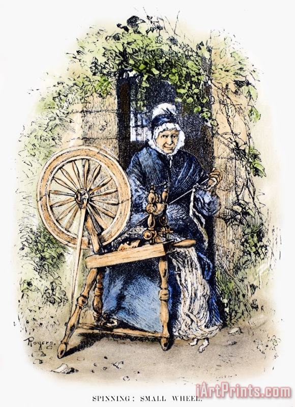 Textiles: Spinning Wheel painting - Others Textiles: Spinning Wheel Art Print