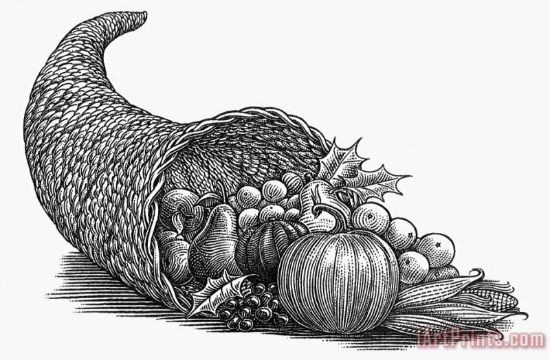 Thanksgiving: Cornucopia painting - Others Thanksgiving: Cornucopia Art Print