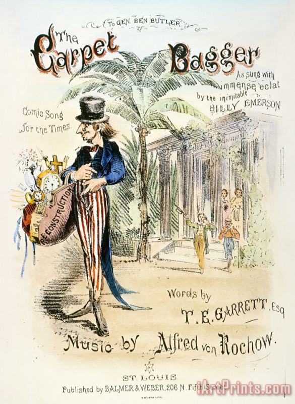 THE CARPET BAGGER, c1869 painting - Others THE CARPET BAGGER, c1869 Art Print