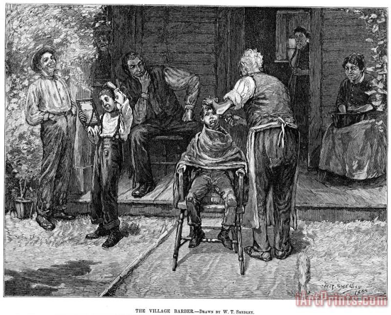 The Village Barber, 1883 painting - Others The Village Barber, 1883 Art Print