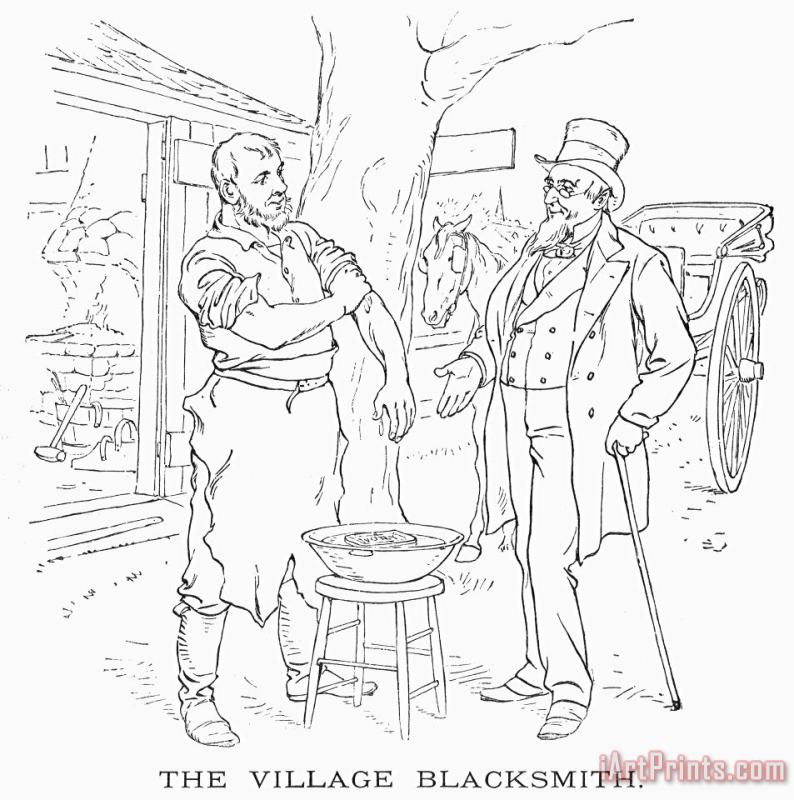 The Village Blacksmith painting - Others The Village Blacksmith Art Print