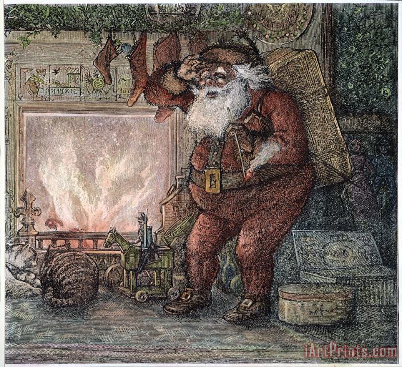Thomas Nast: Santa Painting Print