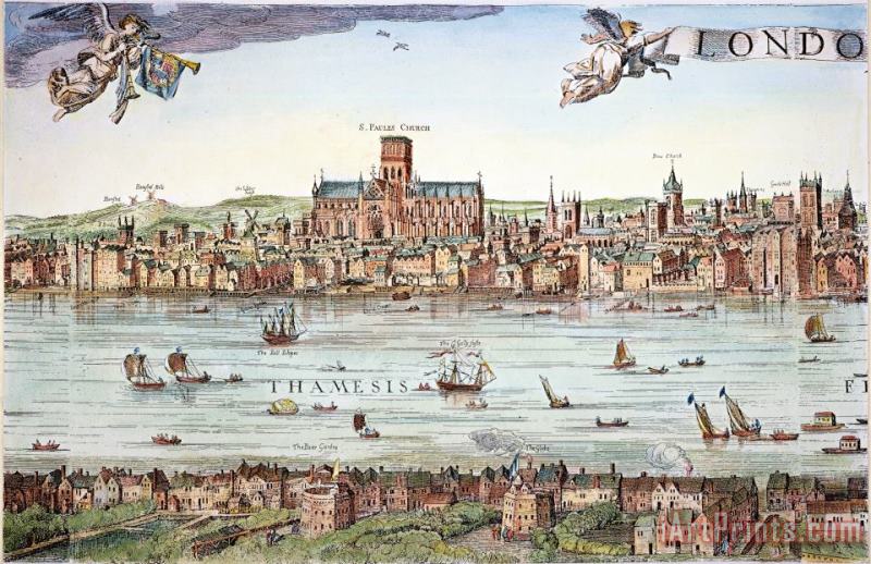 Visscher: London, 1616 painting - Others Visscher: London, 1616 Art Print