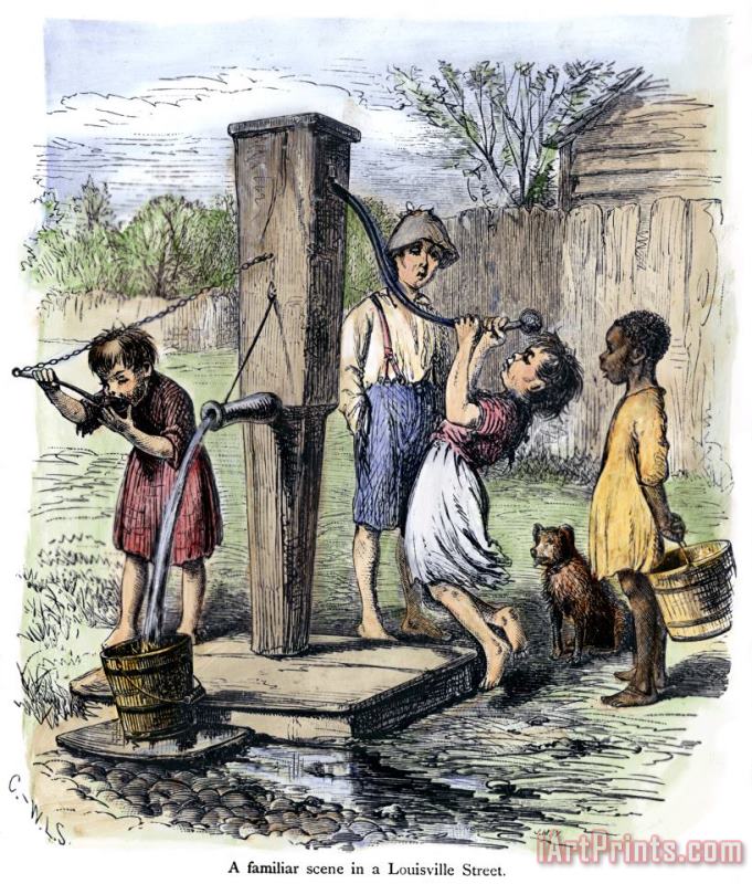 Others WATER PUMP, c1880 Art Painting