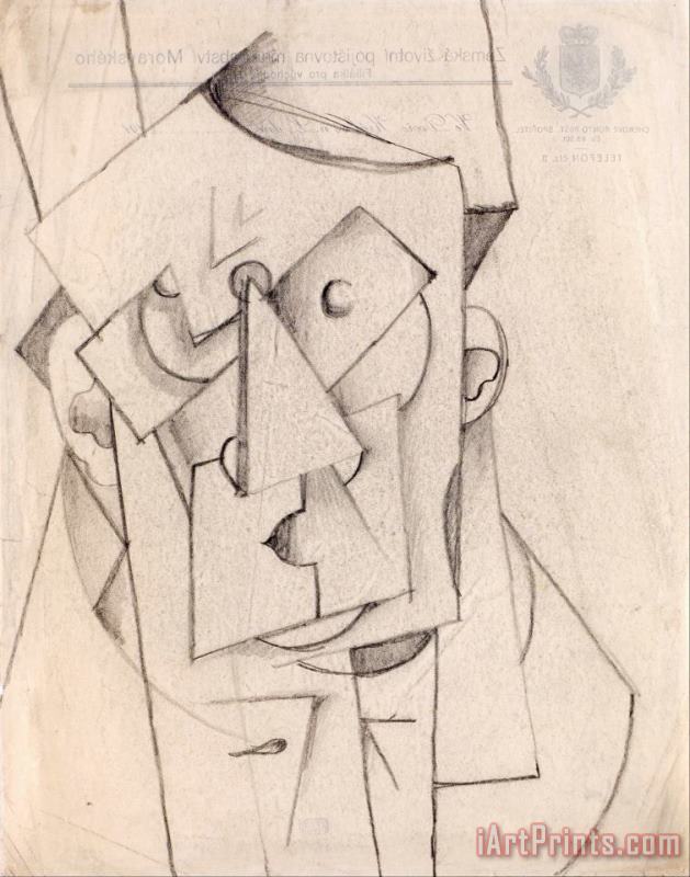 Cubist Composition - The Head painting - Otto Gutfreund Cubist Composition - The Head Art Print