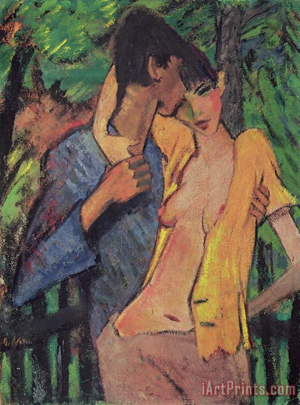 Lovers painting - Otto Muller Lovers Art Print