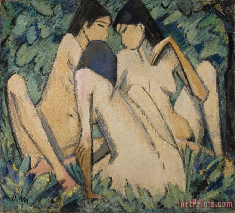 Otto Muller Three Girls in a Wood Art Print