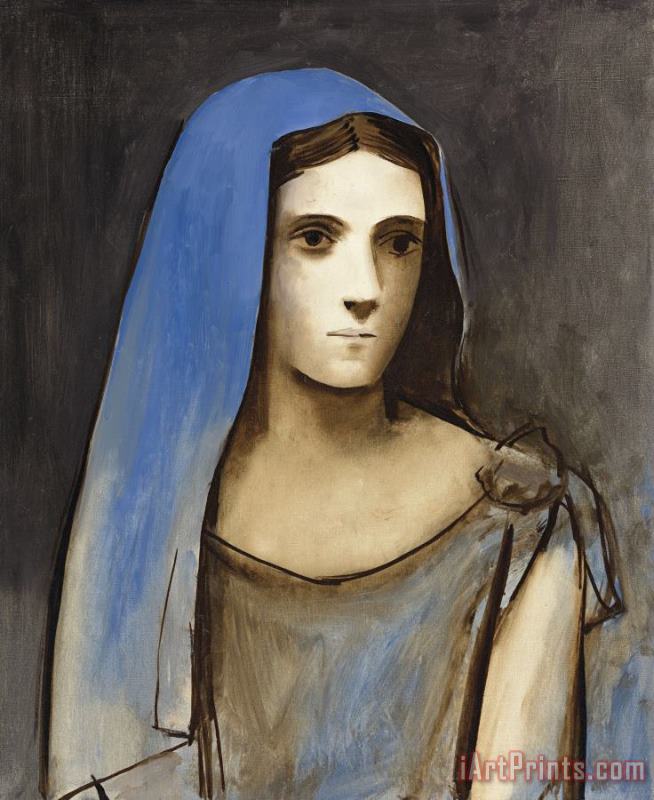 Buste De Femme Au Voile Bleu painting - Pablo Picasso Buste De Femme Au Voile Bleu Art Print
