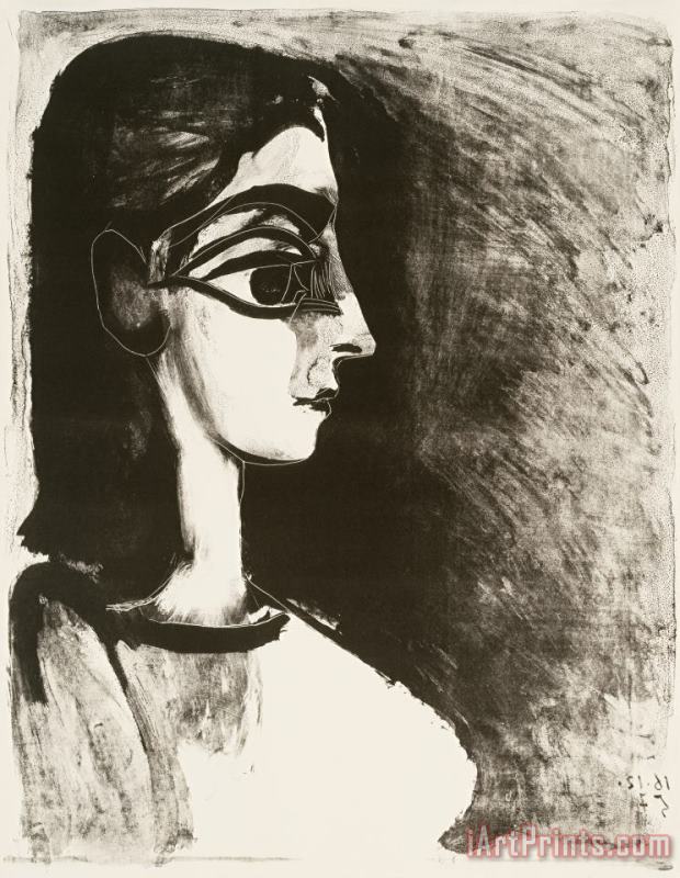 Pablo Picasso Buste De Profil (portrait of Jacqueline) Art Print