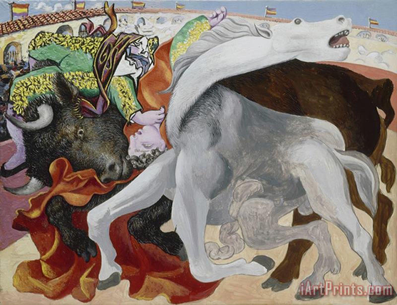 Corrida: La Mort Du Torero (bullfight: Death of The Bullfighter) painting - Pablo Picasso Corrida: La Mort Du Torero (bullfight: Death of The Bullfighter) Art Print