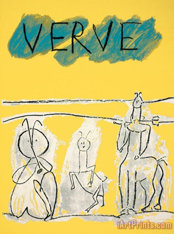 Pablo Picasso Cover for Verve C 1951 Art Painting