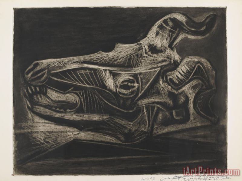 Pablo Picasso Crane De Chevre Sur Une Table, 1er Etat (skull of a Goat on a Table) Art Painting