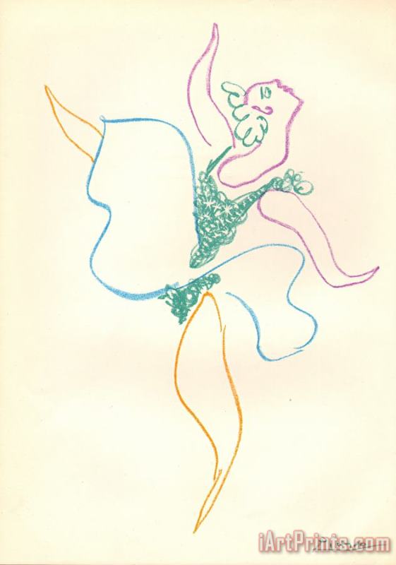 Danseuse, 1954 painting - Pablo Picasso Danseuse, 1954 Art Print