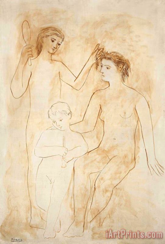 Deux Femmes Et Enfant painting - Pablo Picasso Deux Femmes Et Enfant Art Print
