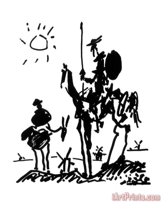 Don Quixote C 1955 painting - Pablo Picasso Don Quixote C 1955 Art Print