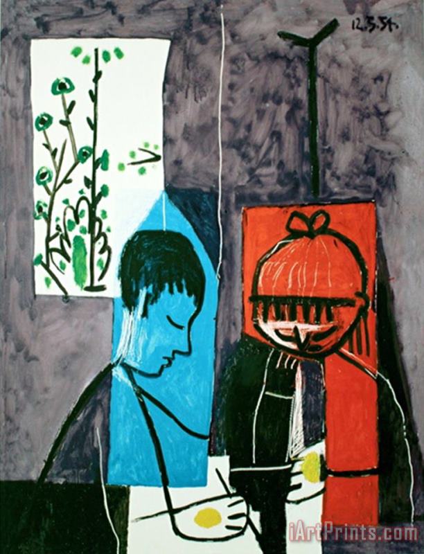 Pablo Picasso Enfants Dessinant Art Painting