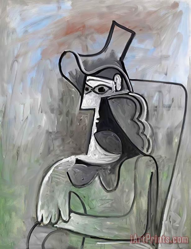 Femme Assise Au Chapeau painting - Pablo Picasso Femme Assise Au Chapeau Art Print