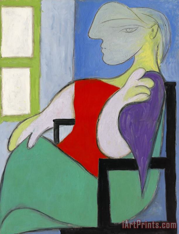 Femme Assise Pres D'une Fenetre (marie Therese) painting - Pablo Picasso Femme Assise Pres D'une Fenetre (marie Therese) Art Print