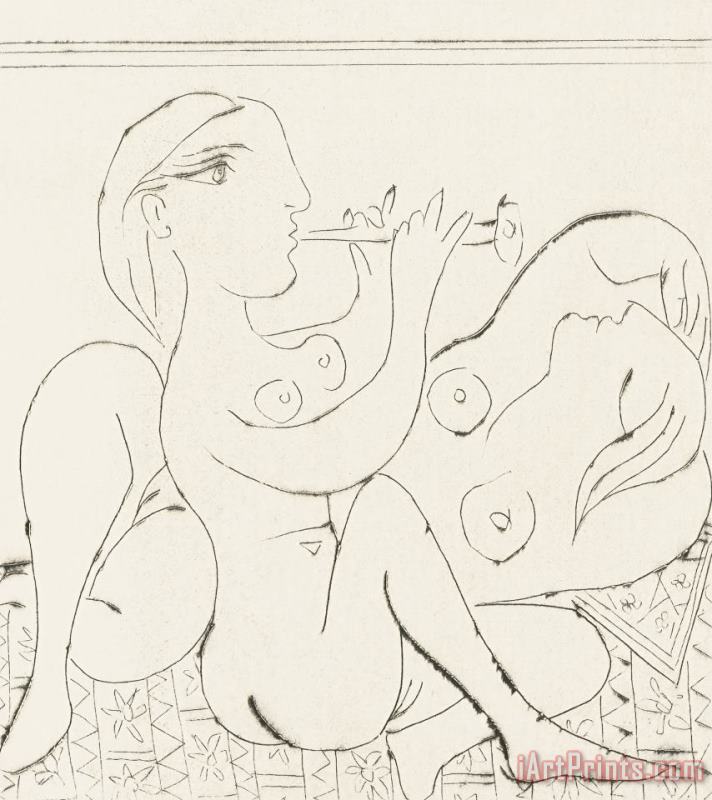 Pablo Picasso Flutiste Et Dormeuse II Art Painting