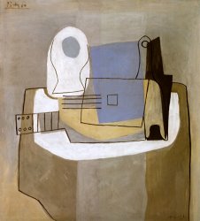 Music Art for sale - Guitar Bottle And Fruit Bowl C 1921 by Pablo Picasso Music Art for sale - Guitar Bottle And Fruit Bowl C 1921 by Pablo Picasso