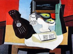 Pablo Picasso Guitar Glass And Fruit