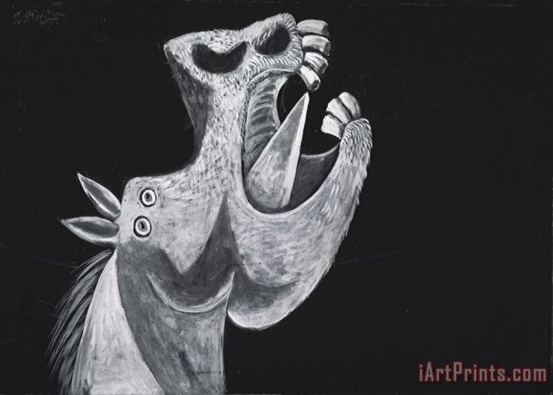 Pablo Picasso Head of a Horse, Sketch for Guernica (tete De Cheval, Etude Pour Guernica) Art Print