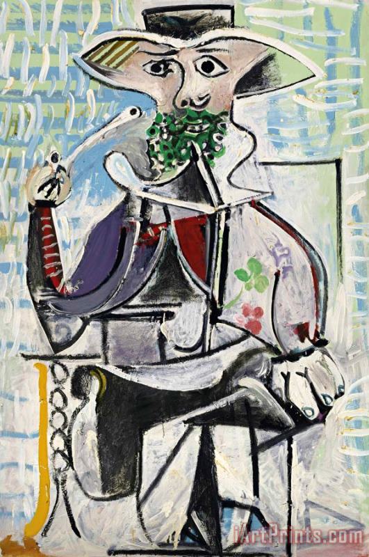 Pablo Picasso Homme a La Pipe Art Painting