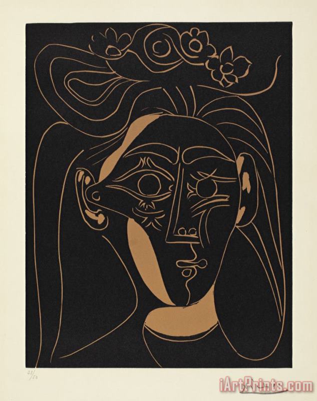 Pablo Picasso Jacqueline Au Chapeau a Fleurs Art Print
