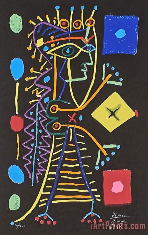 Pablo Picasso La Femme Aux Des (jacqueline) , 1958 Art Print