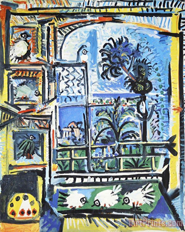 Les Pigeons painting - Pablo Picasso Les Pigeons Art Print