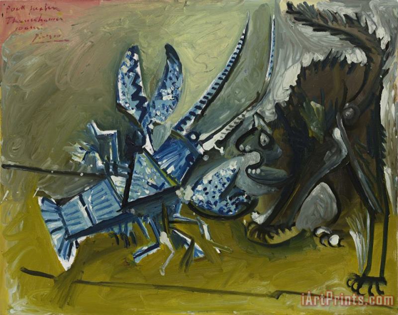 Pablo Picasso Lobster And Cat (le Homard Et Le Chat) Art Print