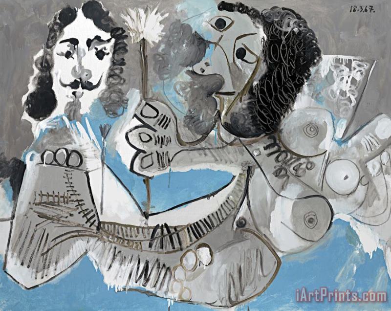 Pablo Picasso Mousquetaire Et Femme a La Fleur Art Painting