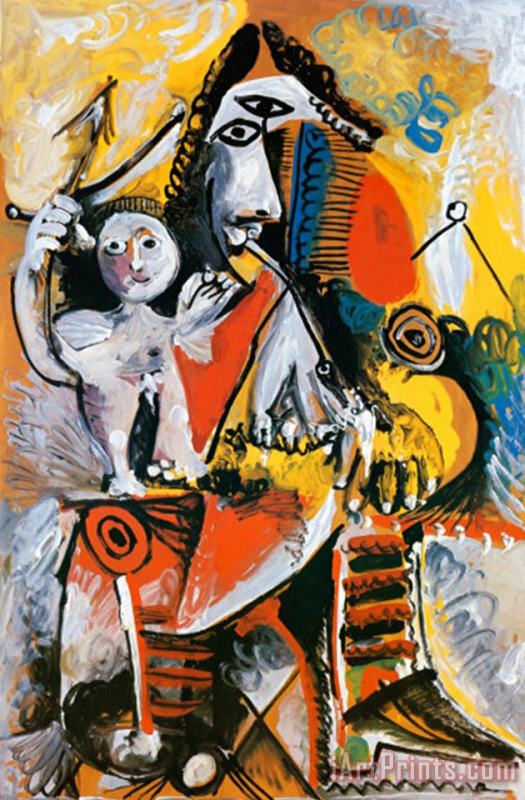 Musketeer And Cupid C 1969 painting - Pablo Picasso Musketeer And Cupid C 1969 Art Print