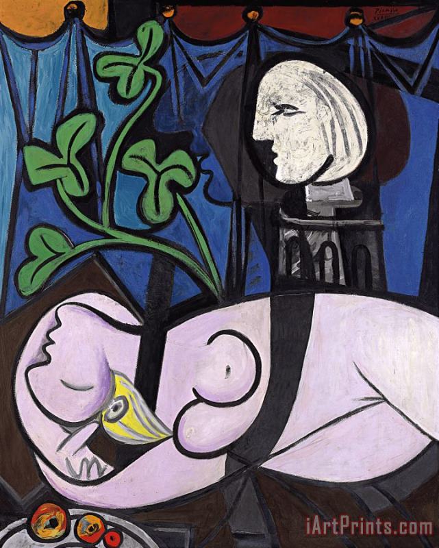 Pablo Picasso Nude, Green Leaves And Bust Art Painting