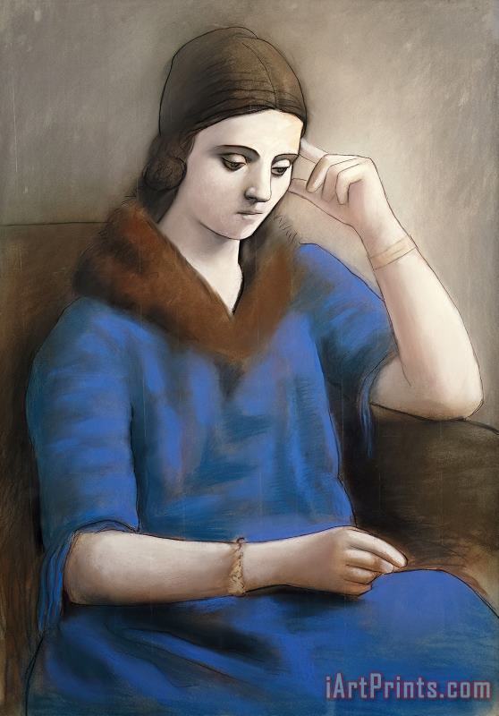 Olga Pensive painting - Pablo Picasso Olga Pensive Art Print
