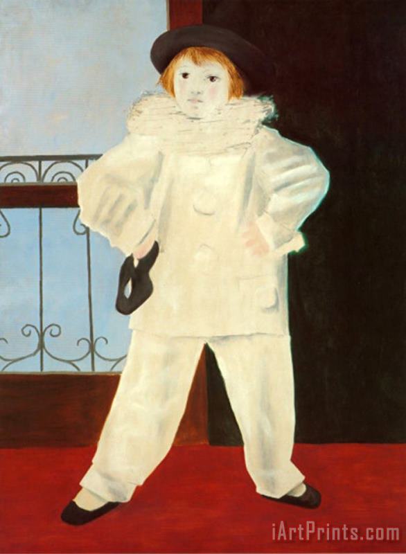 Pablo Picasso Paul As a Pierrot Art Painting
