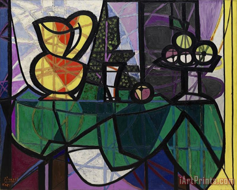 Pitcher And Bowl of Fruit (pichet Et Coupe De Fruits) painting - Pablo Picasso Pitcher And Bowl of Fruit (pichet Et Coupe De Fruits) Art Print