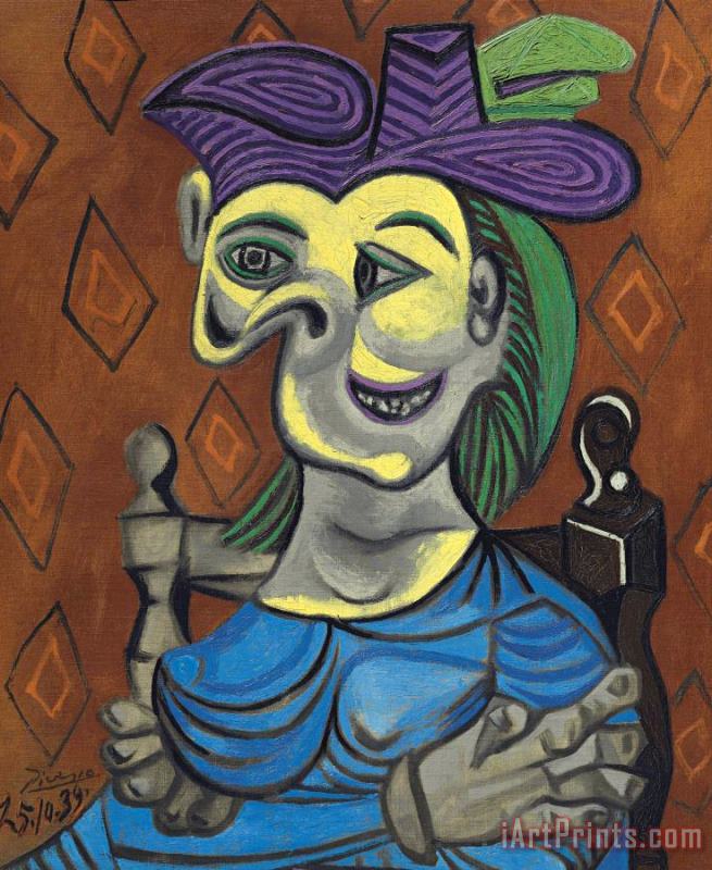 Portrait of Dora Maar, 1939 painting - Pablo Picasso Portrait of Dora Maar, 1939 Art Print