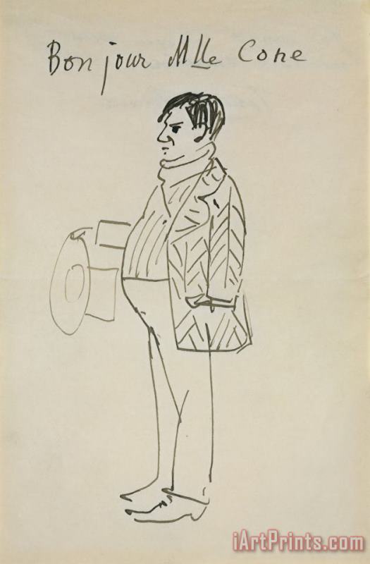 Pablo Picasso Self Portrait (bonjour Mlle Cone) Art Painting