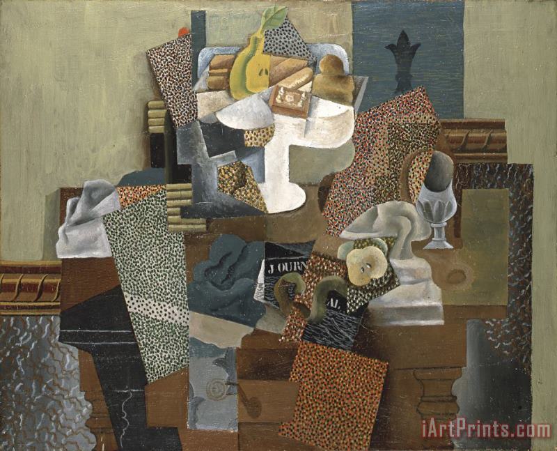 Still Life with Compote And Glass painting - Pablo Picasso Still Life with Compote And Glass Art Print