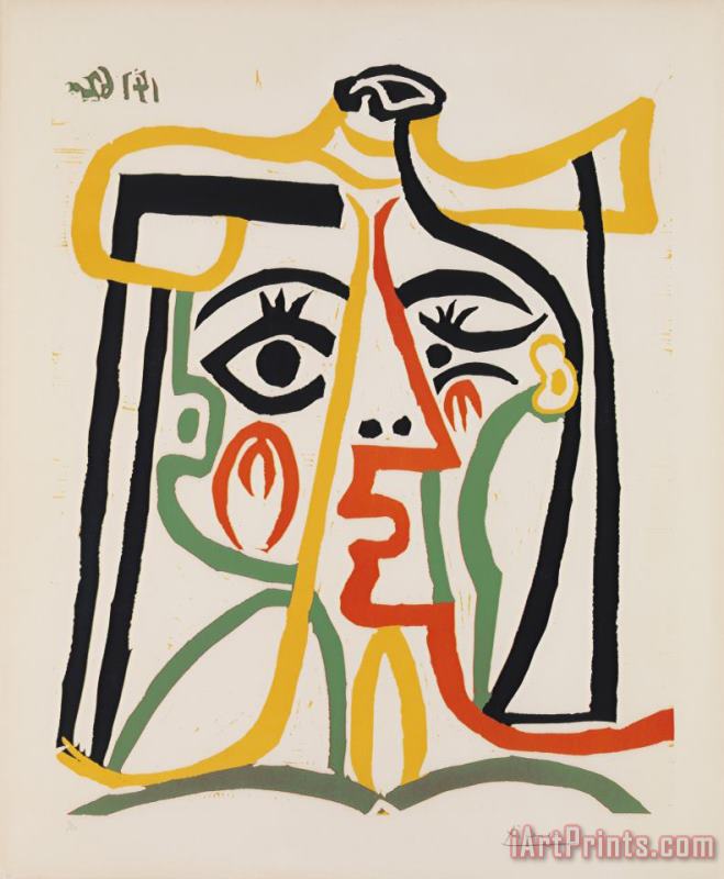 Pablo Picasso Tete De Femme (head of a Woman) Art Painting