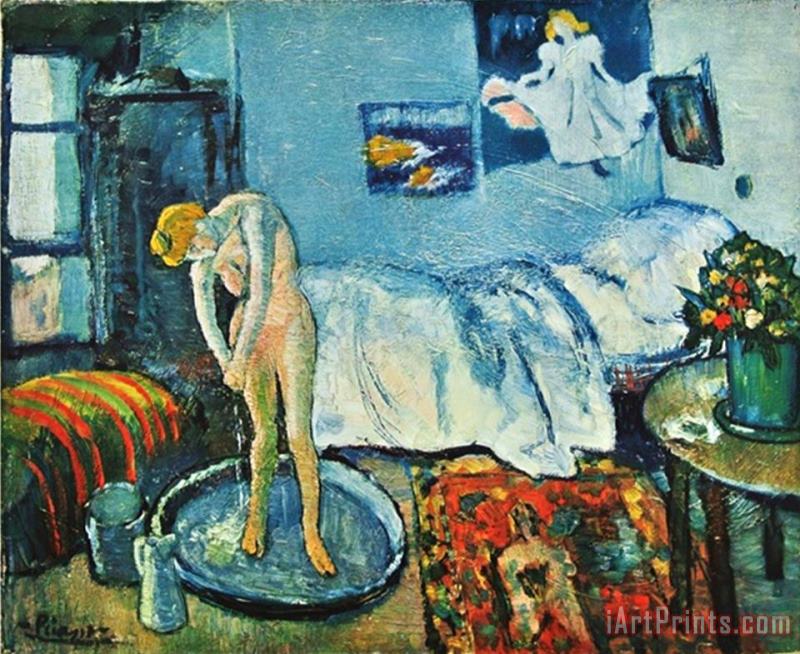 Pablo Picasso The Bath Tab on Handmade Paper Art Painting