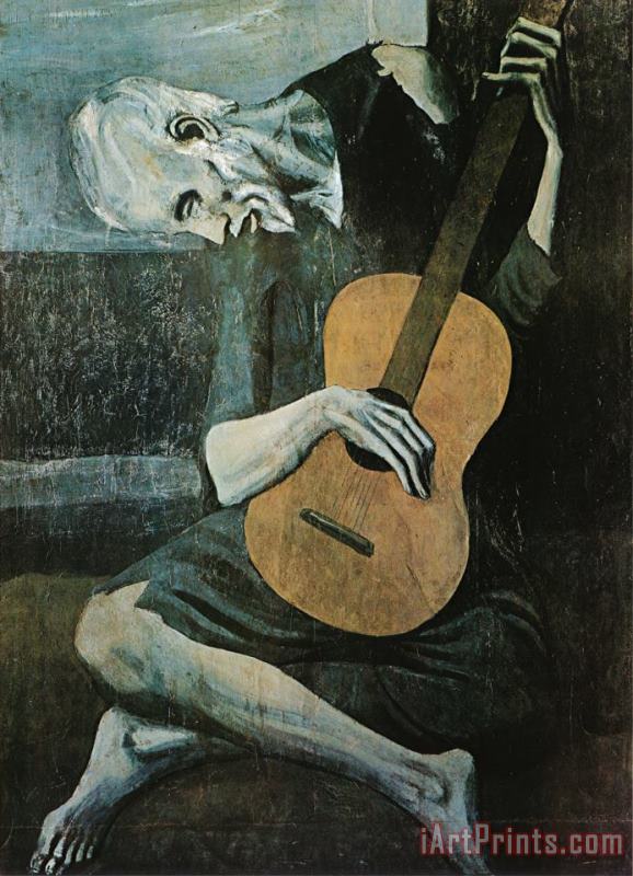 The Old Guitarist C 1903 painting - Pablo Picasso The Old Guitarist C 1903 Art Print