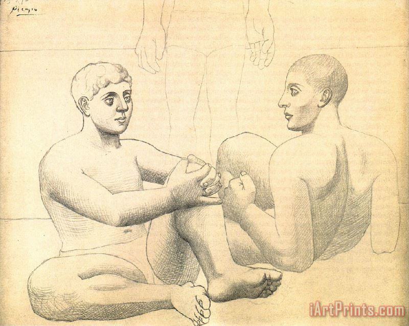 Two Bathers painting - Pablo Picasso Two Bathers Art Print Two Bathers painting - Pablo Picasso Two Bathers Art Print