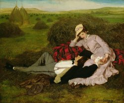 Pal Szinyei Merse The Lovers painting