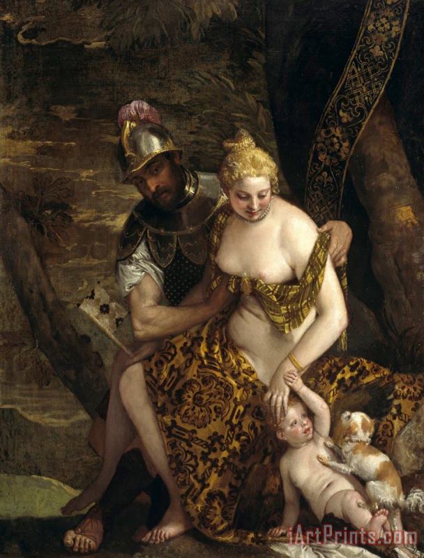 Paolo Caliari Veronese Mars, Venus And Cupid Art Painting